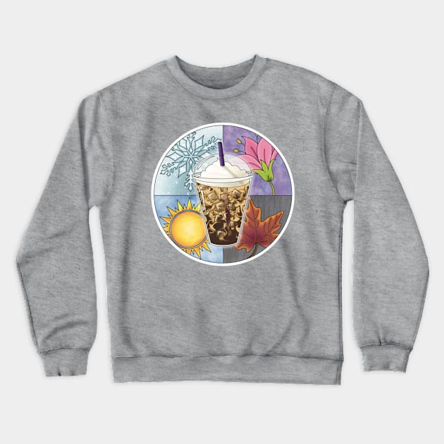 Iced Coffee For All Seasons Crewneck Sweatshirt by TheEmeraldOwl_byKaitlyn